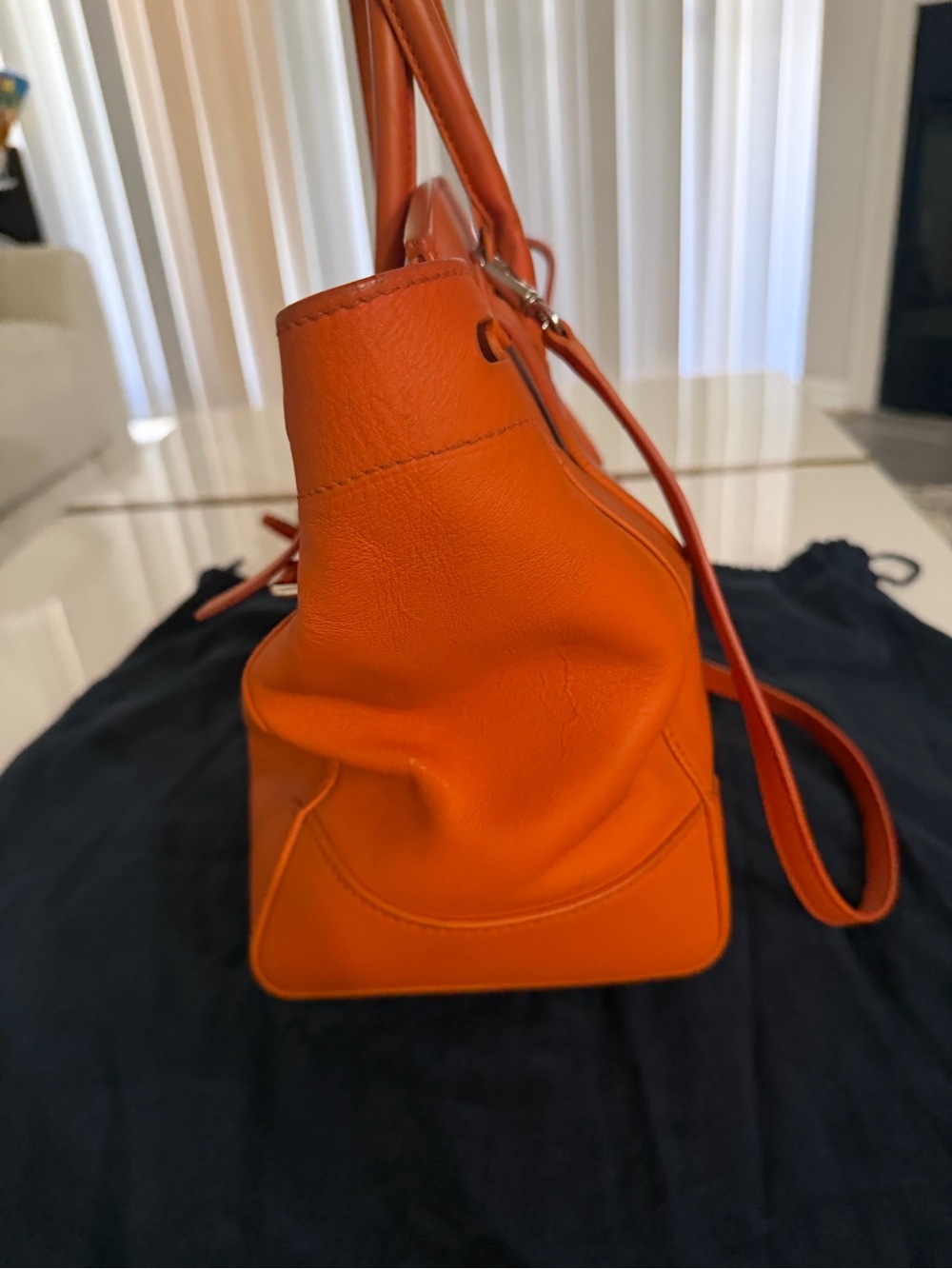Ralph Lauren Ricky Bag clementine orange color Leather  33 - Picture 6 of 9